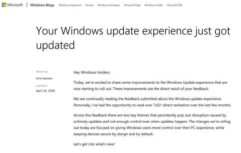 为了挽回用户 微软终于不强制更新Windows了