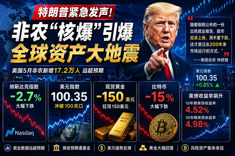 特朗普紧急发声 非农“核爆”引爆全球资产大地震