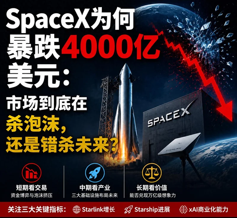 SpaceX为何暴跌4000亿美元:市场在杀泡沫 还是错杀未来?
