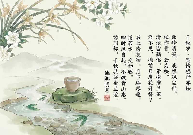 【他乡明月】千秋岁·贺情感世界坛