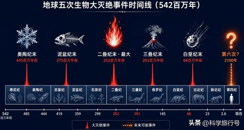 科学家发现地球五次大灭绝背后 藏着同一个数学公式