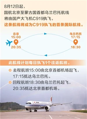 执飞蒙古国 中国C919大飞机首条国际航线来了！