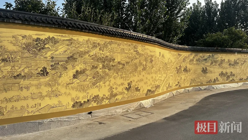 秦皇岛一景区80米长《清明上河图》竣工，6人耗时40天完成，主创：每天工作十多个小时，涂了保护漆遇雨水不会掉色