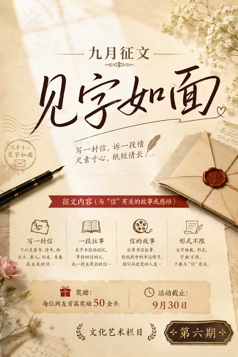 九月征文：见字如面