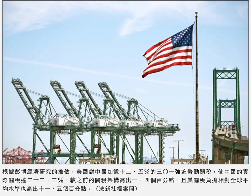 彭博:美国对中国实际关税升至22.2% 专家预料北京不会报复