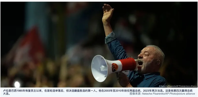 巴西总统卢拉：北京在美国后院的“老朋友”第四次赢得大选 誓言抵抗美国影响 博索纳罗拒绝承认败选